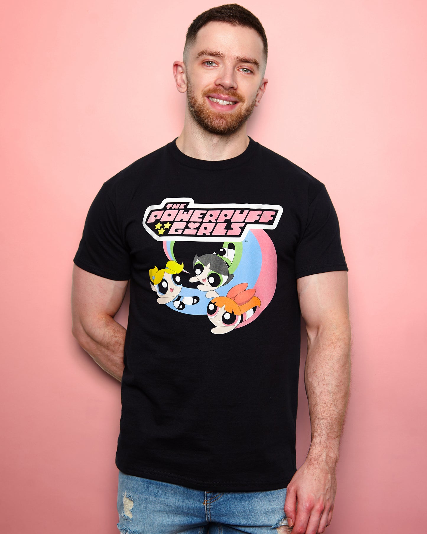 Official Powerpuff Girls on black - tshirt