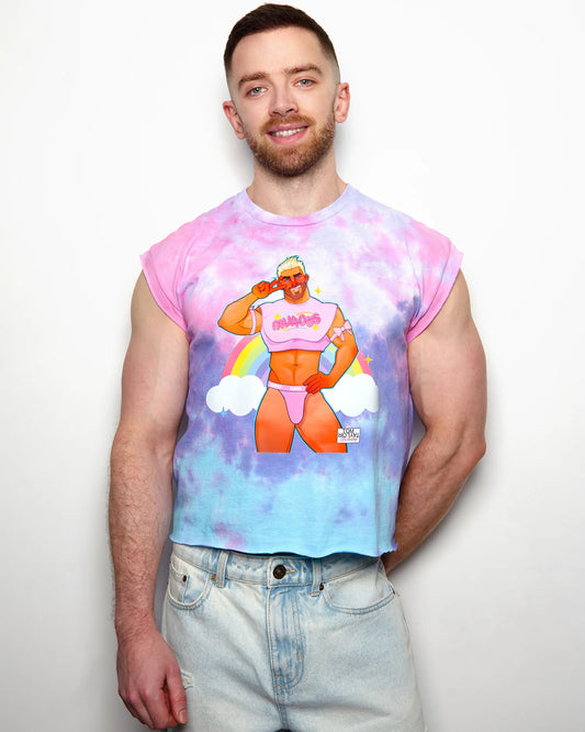 Blake loves pink - Pink tie-dye low cut crop top