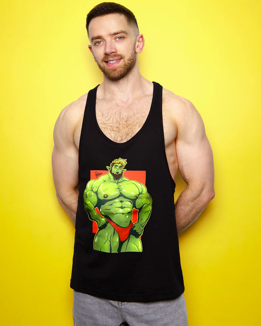 Brak the beefy orc! on black - tank top