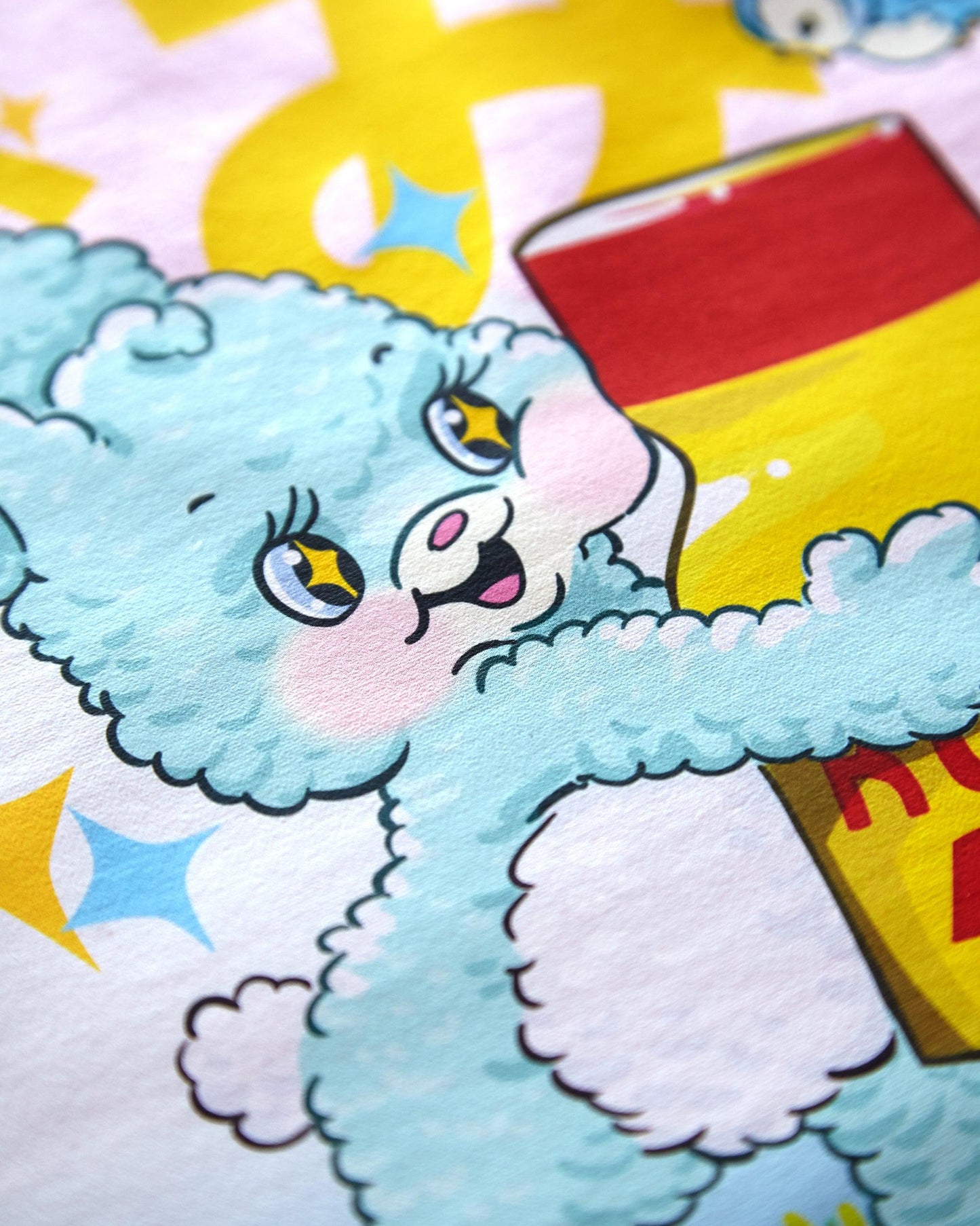 This little bunny loves his poppers on pink - sleeveless crop top.