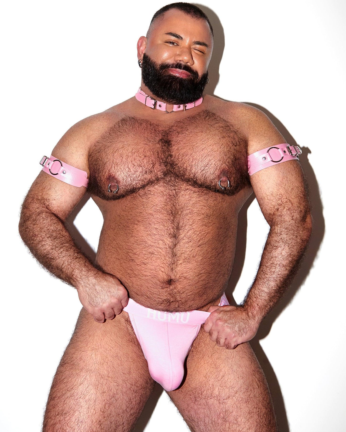 💕 Pink love heart, anime inspired choker/collar, bicep bands and jock set 💕 - HOMOLONDON