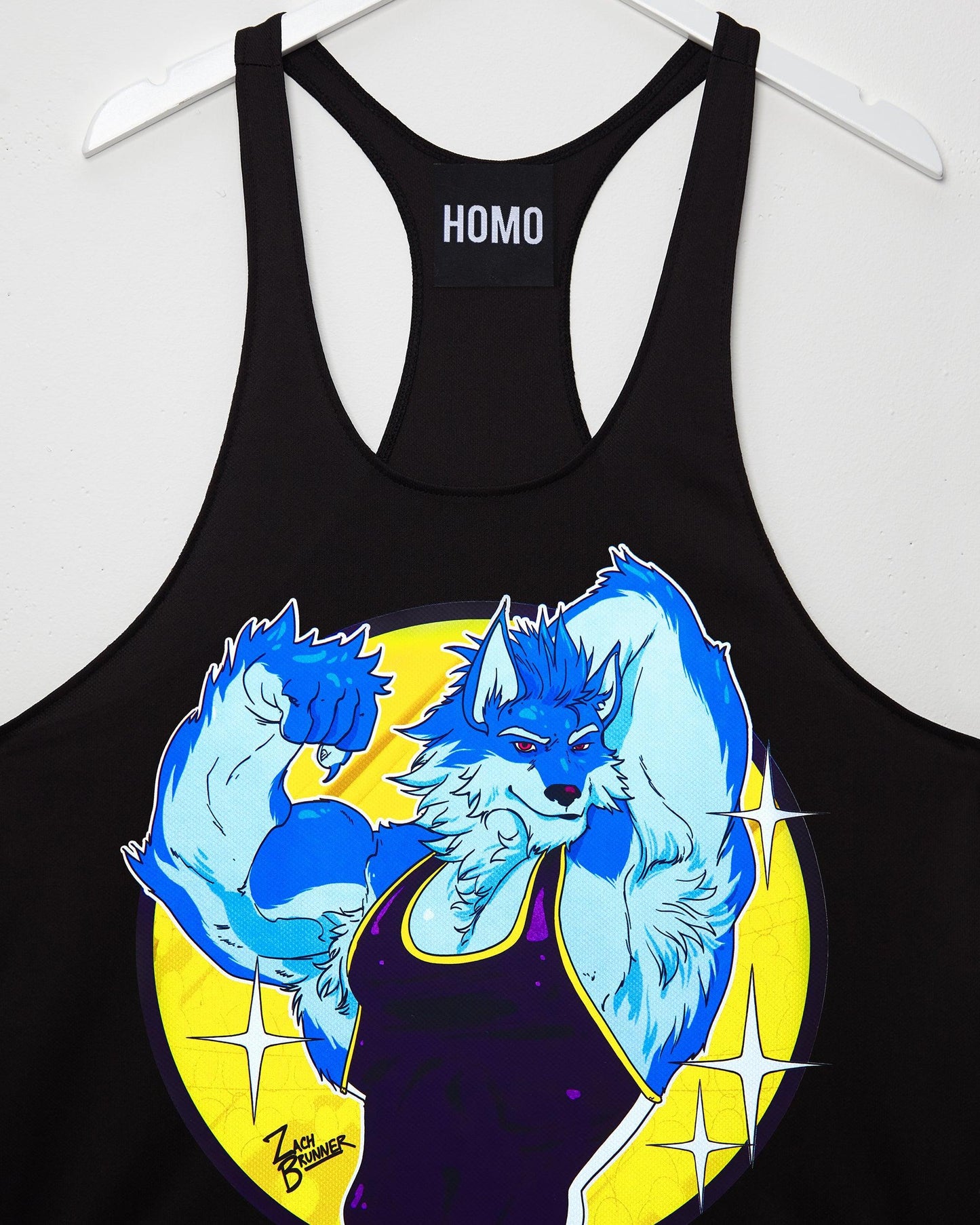 Flexing wolf wrestler Magnus - tank - HOMOLONDON