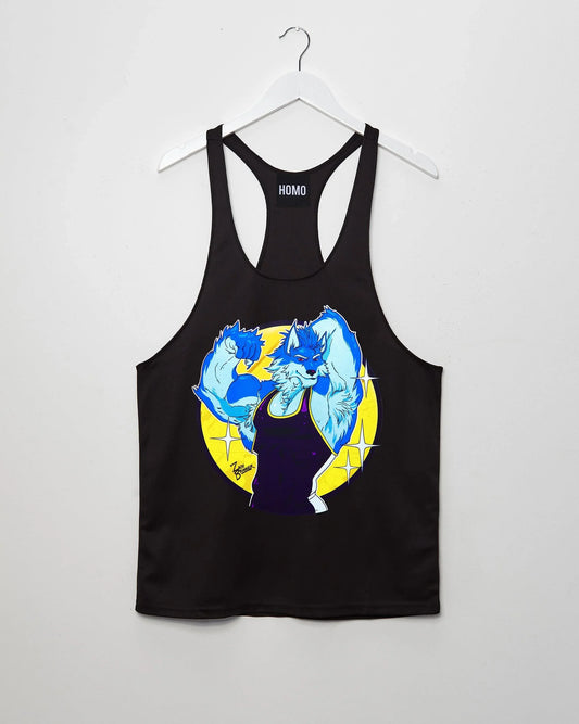 Flexing wolf wrestler Magnus - tank - HOMOLONDON