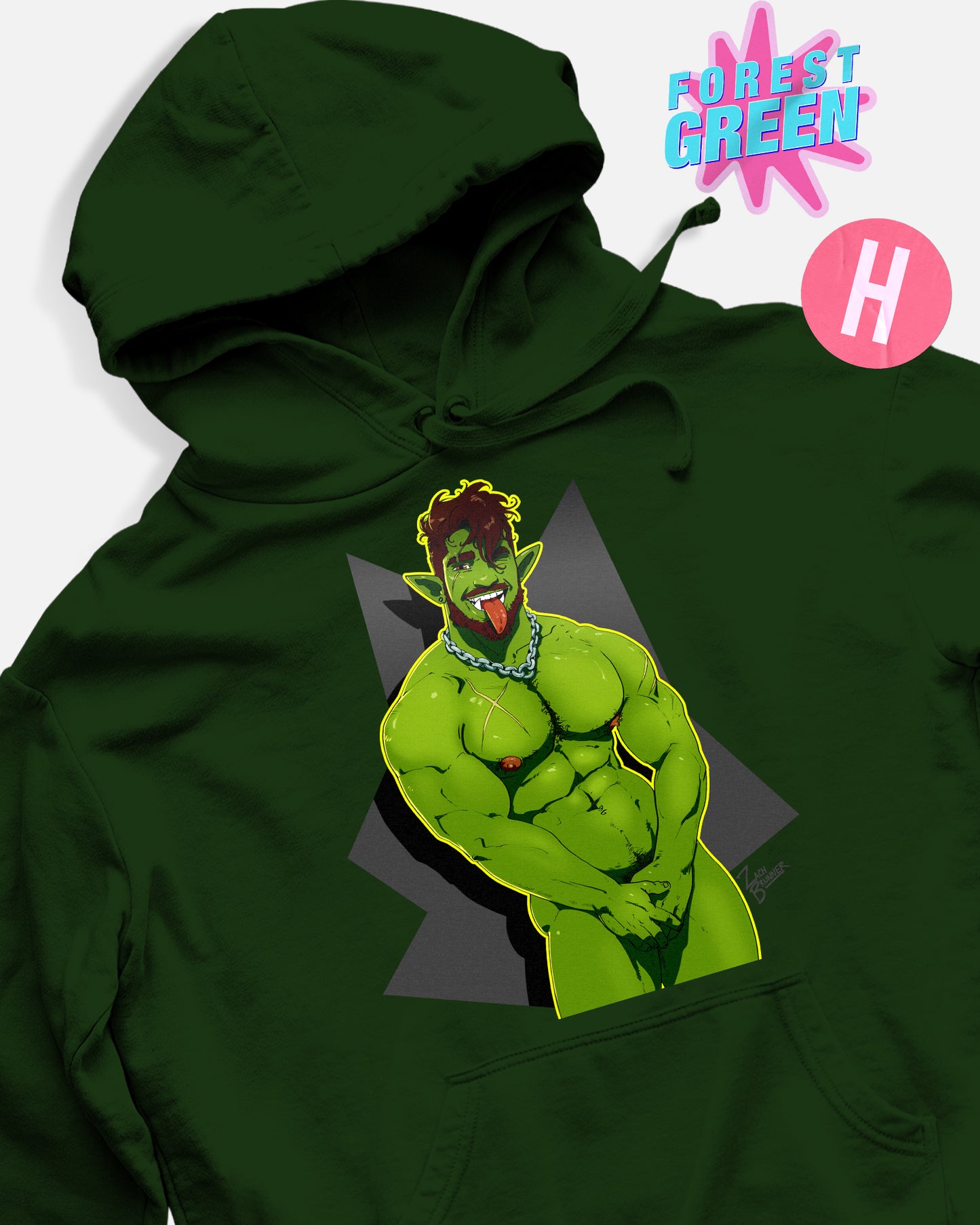 Cheeky orc soft style hoodie - green