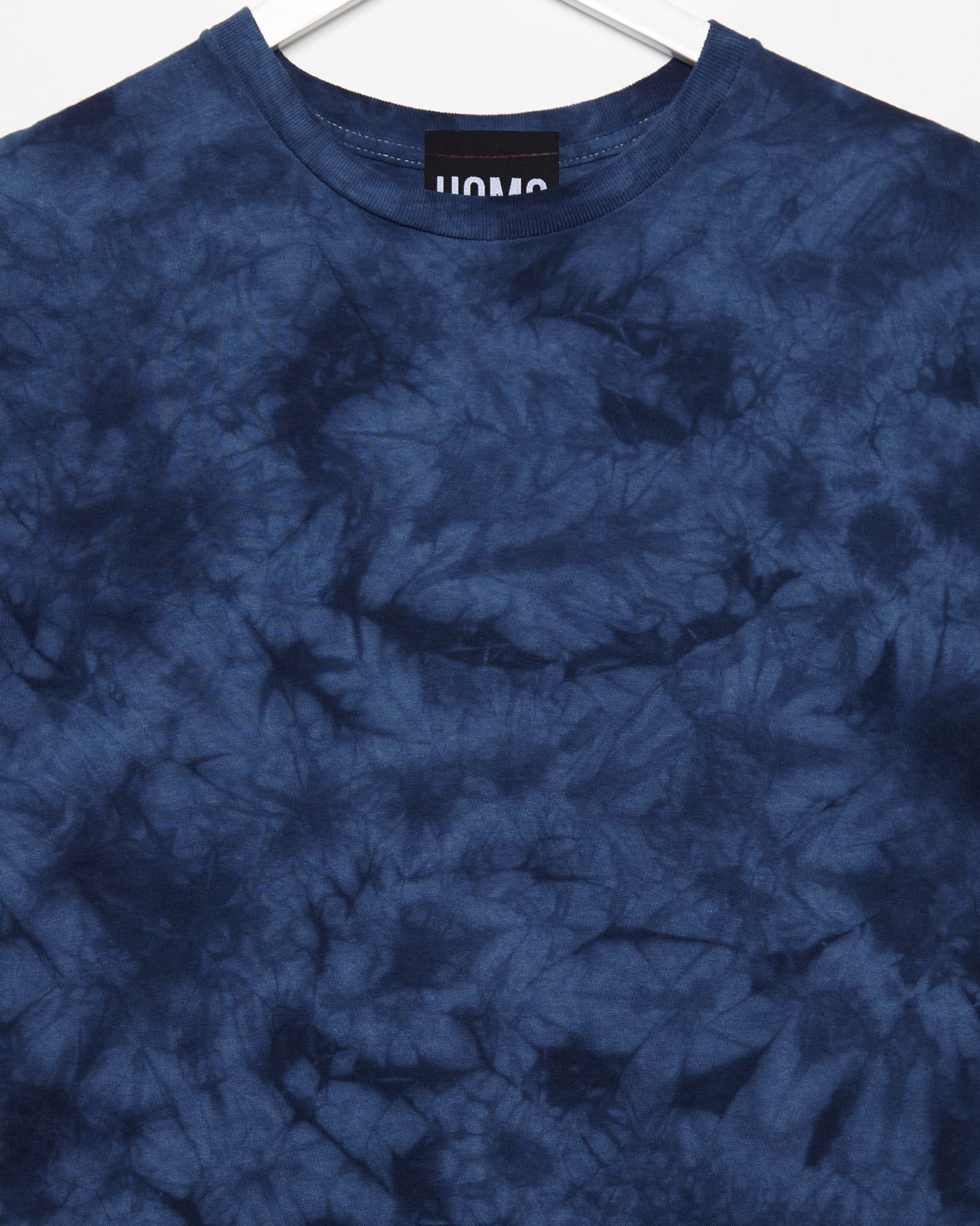 No Print just vibes: Navy tie-dye low cut cropped tee