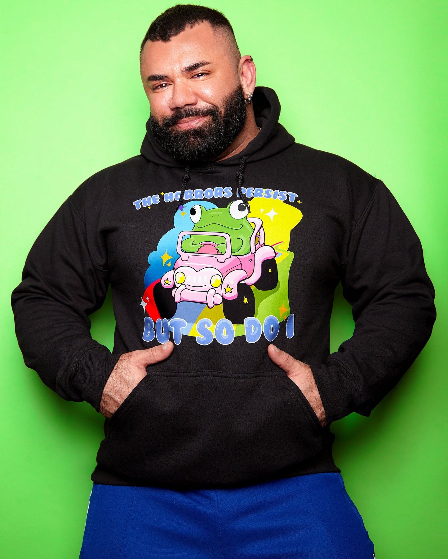 The horrors persist, but so do I on black - pullover hoodie.