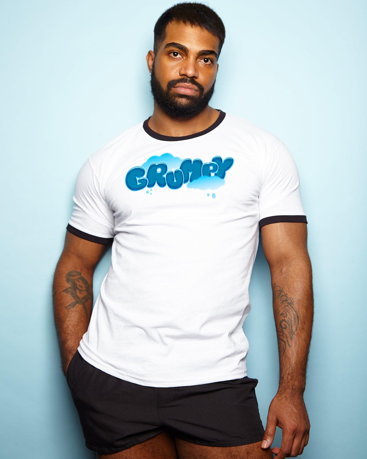 Grumpy, black trim - tee.