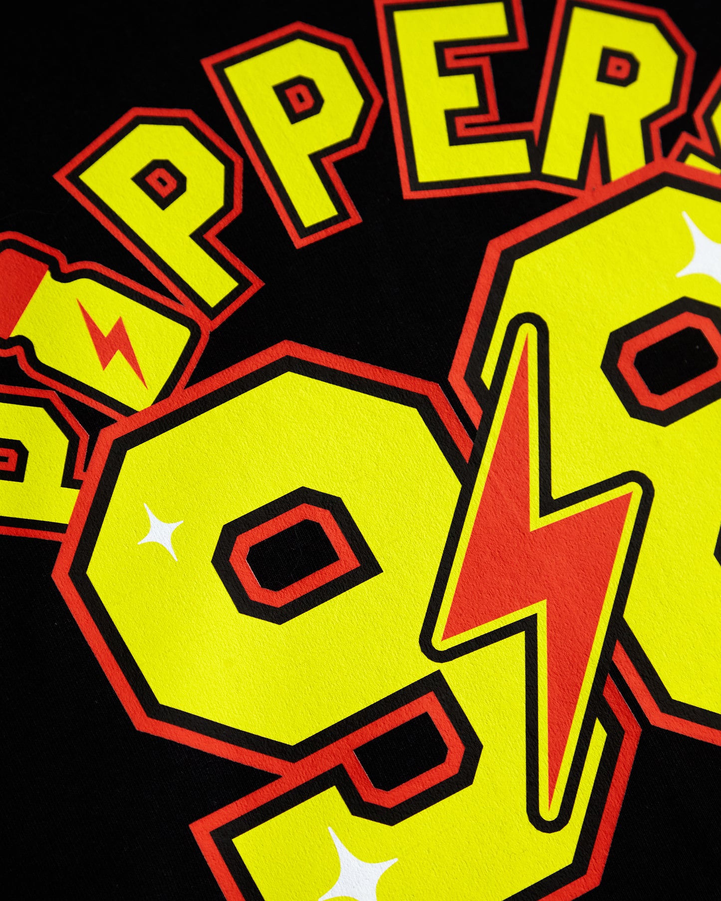 P*ppers 98 sports jersey style on black low cut cropped tee