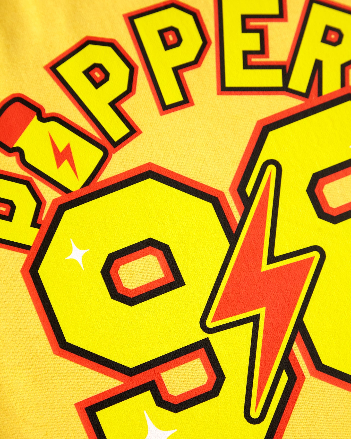 P*ppers 98 sports jersey style on yellow sleeveless low cut cropped tee