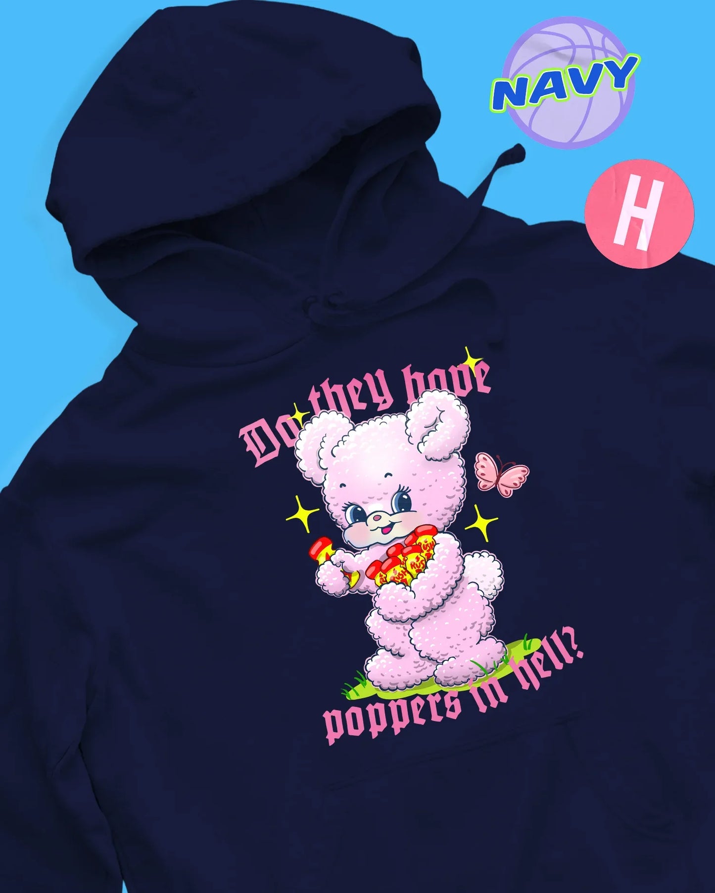 Do they have p0ppers in hell? soft style hoodie - navy