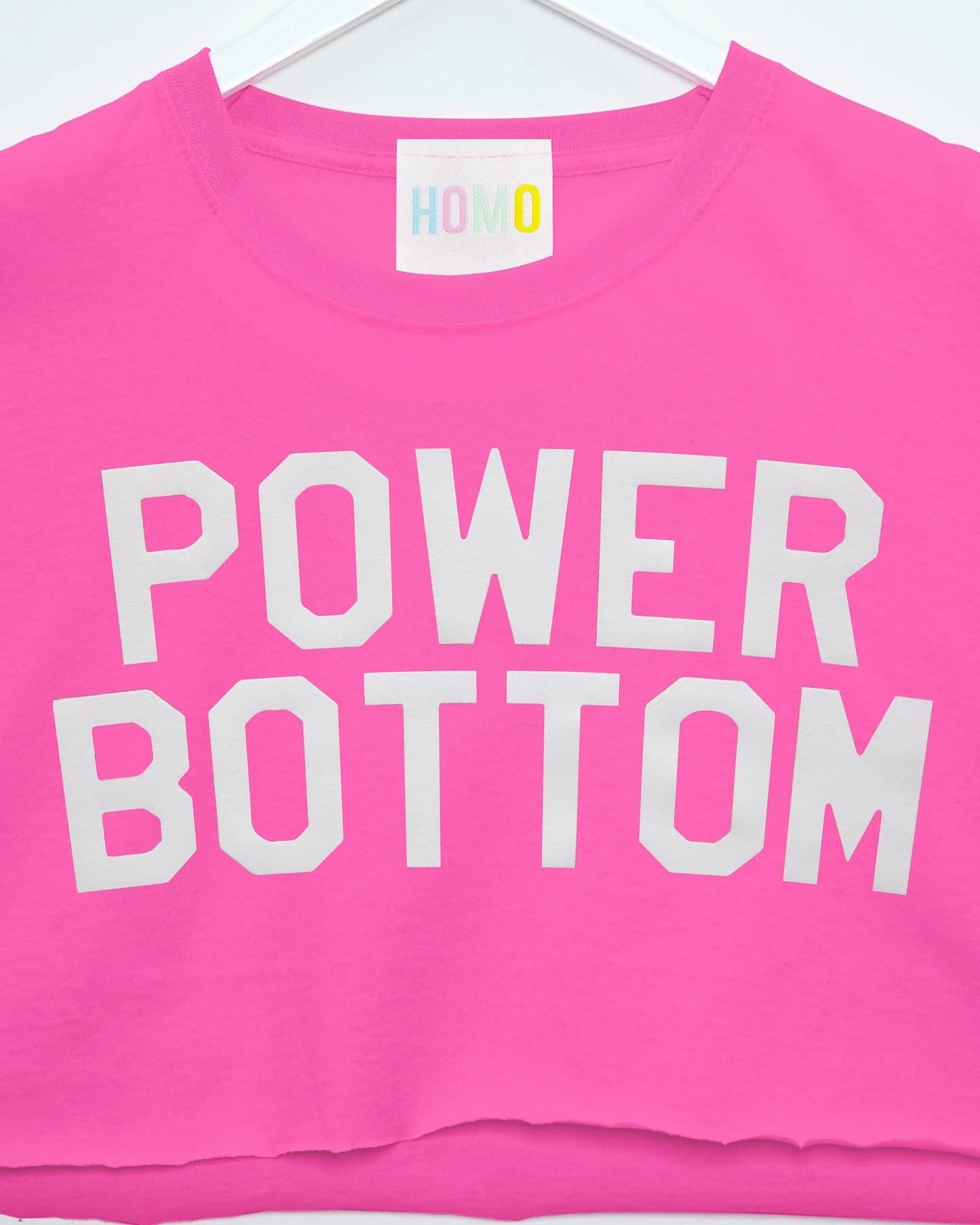 White flock power bottom - candy pink crop top - HOMOLONDON