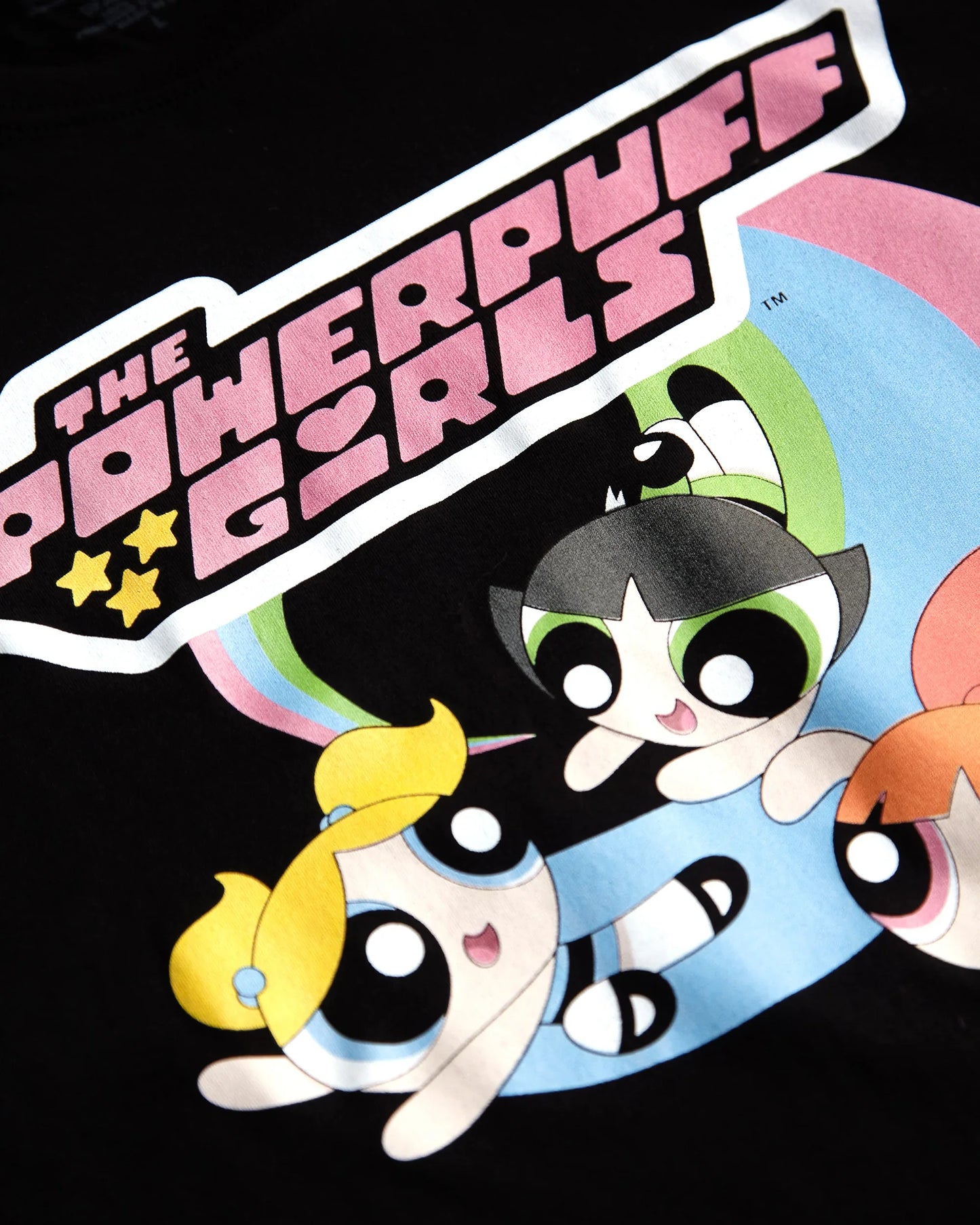 Official Powerpuff Girls on black - tshirt