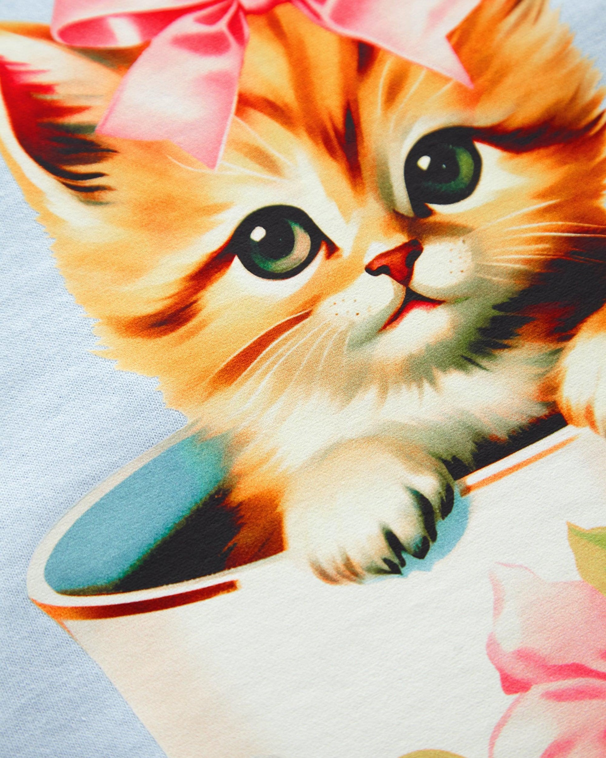 Puta teacup kitten - light blue crop top - HOMOLONDON