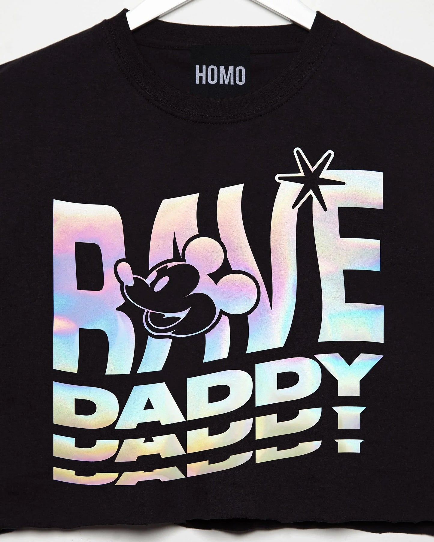 Rave Daddy, Hologram - men's crop top - HOMOLONDON