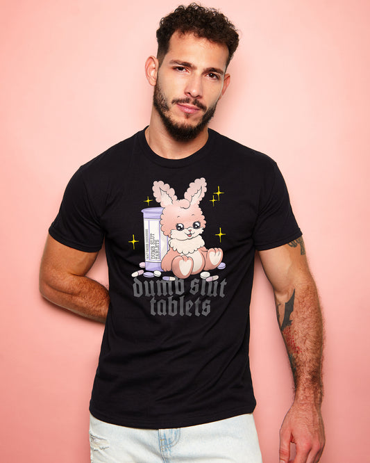 Dumb s/ut tablets on black - tshirt