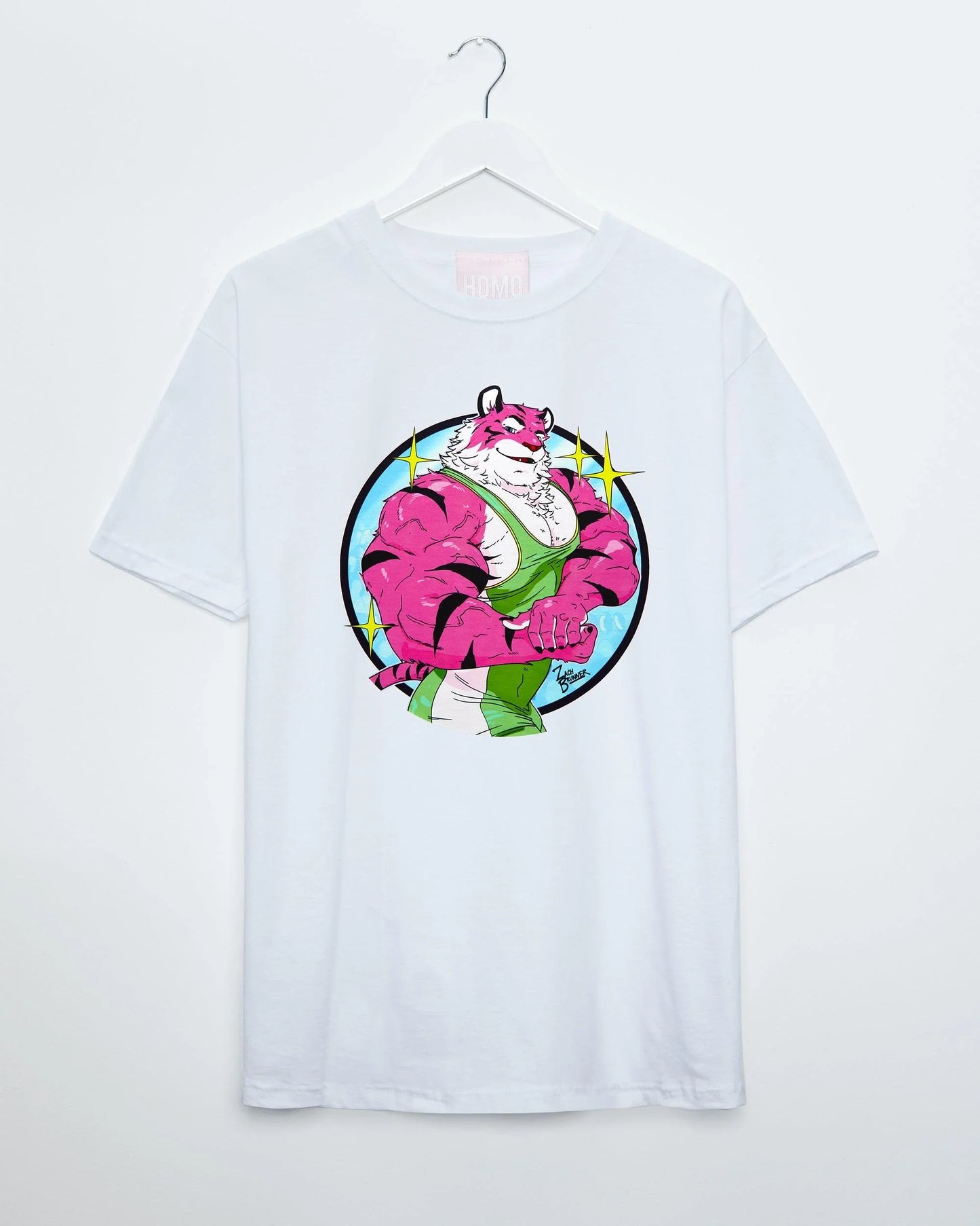 Flexing tiger wrestler Rocky - tshirt - HOMOLONDON