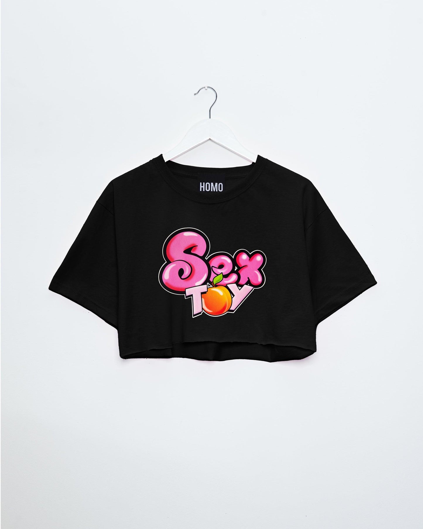 Sex toy on black - crop top