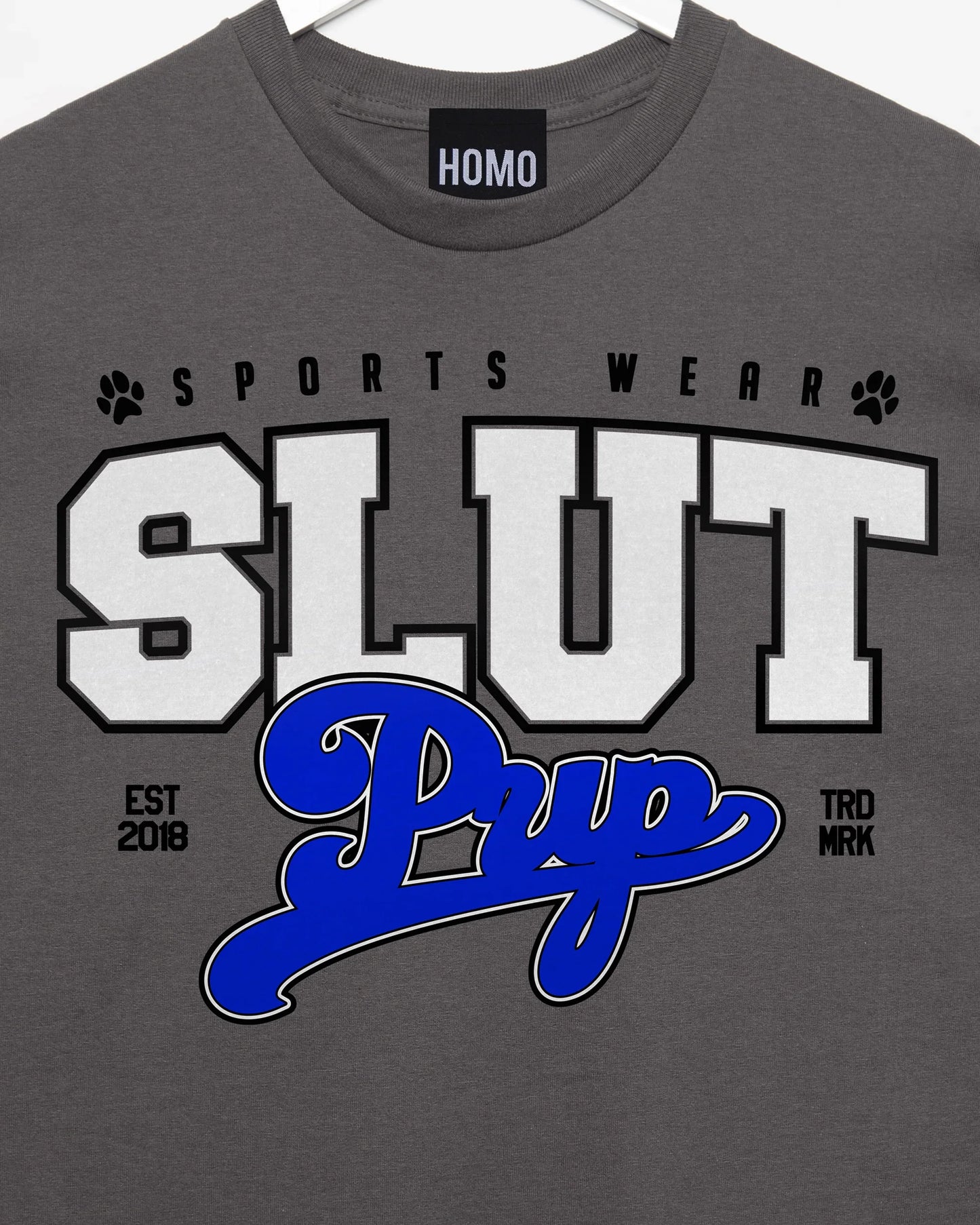 PUP Collection: S/UT PUP variety style, sleeveless low cut cropped tee - charcoal