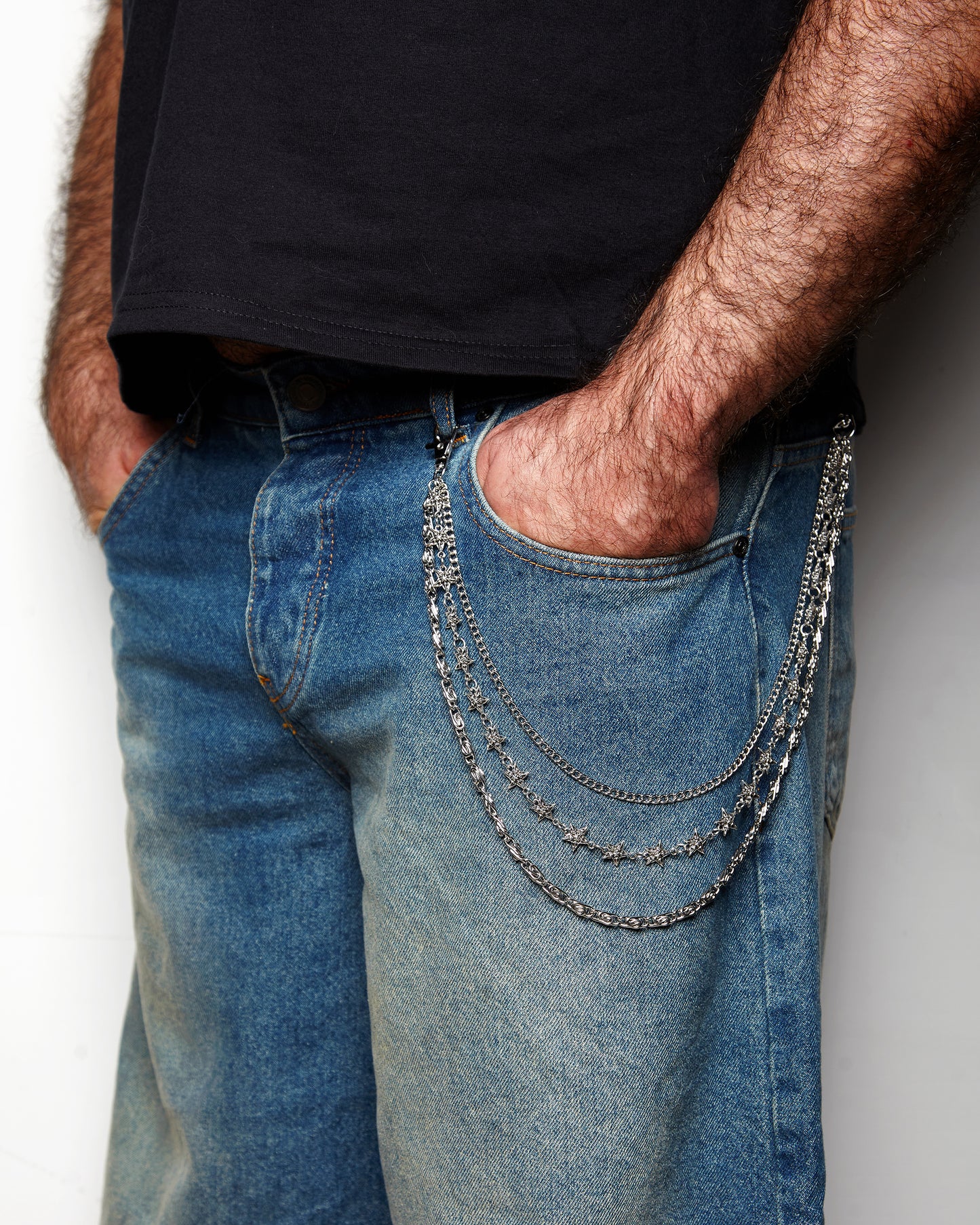 Star Y2K jeans chain - Silver