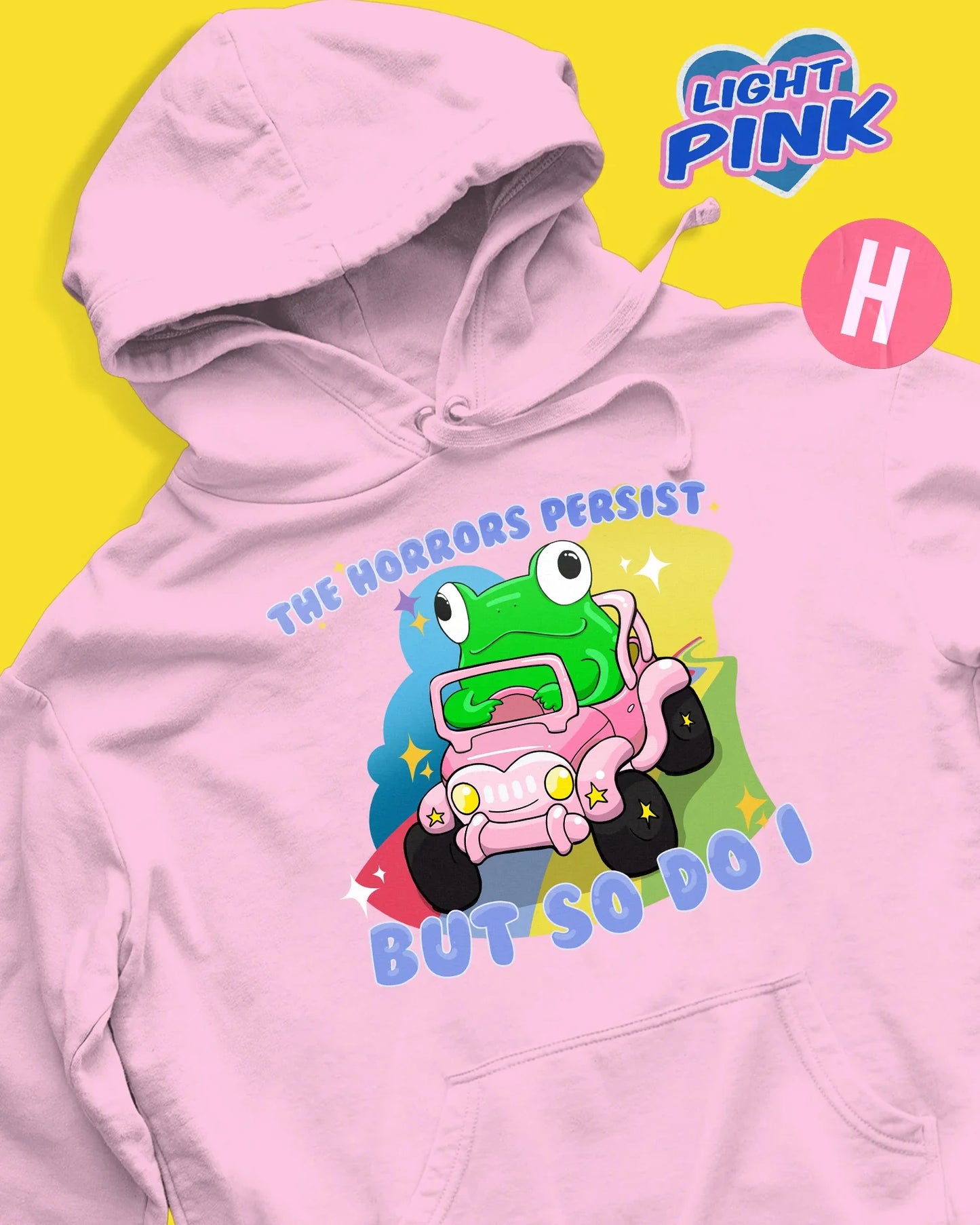 The horrors persist and so do i soft style hoodie - light pink