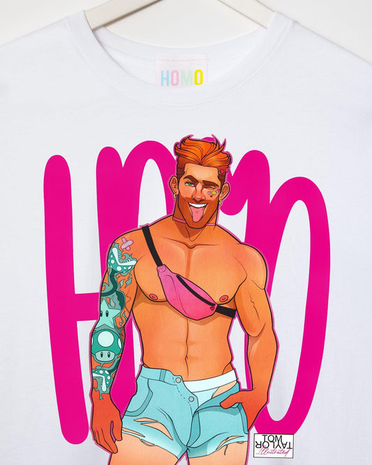 Mario the gaymer - white tshirt - HOMOLONDON