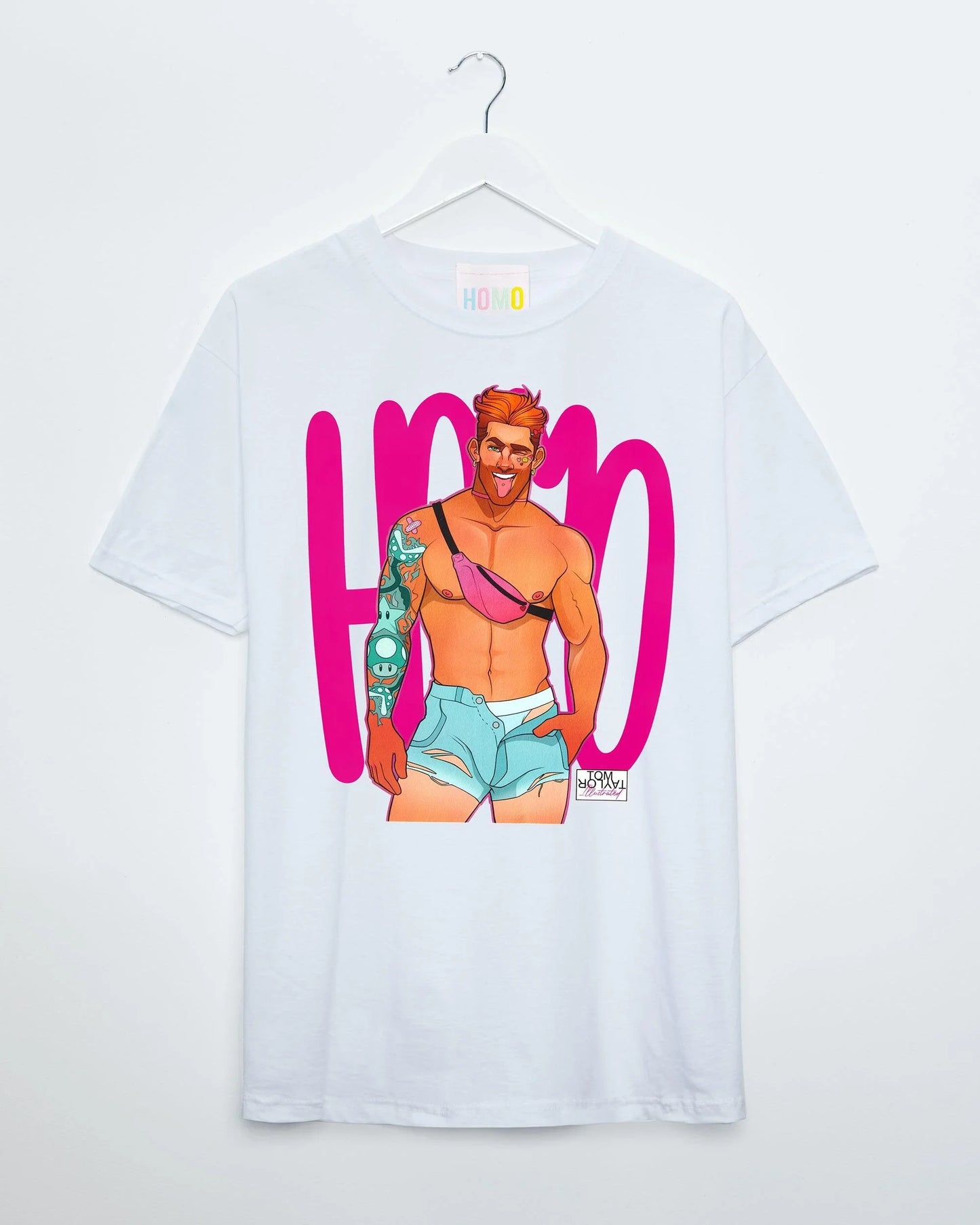 Mario the gaymer - white tshirt - HOMOLONDON