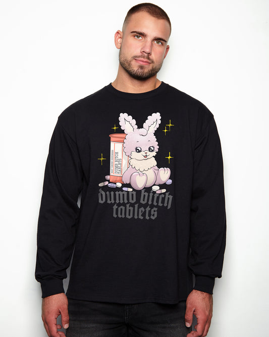 Dumb b!tch tablets on black - long sleeve tshirt