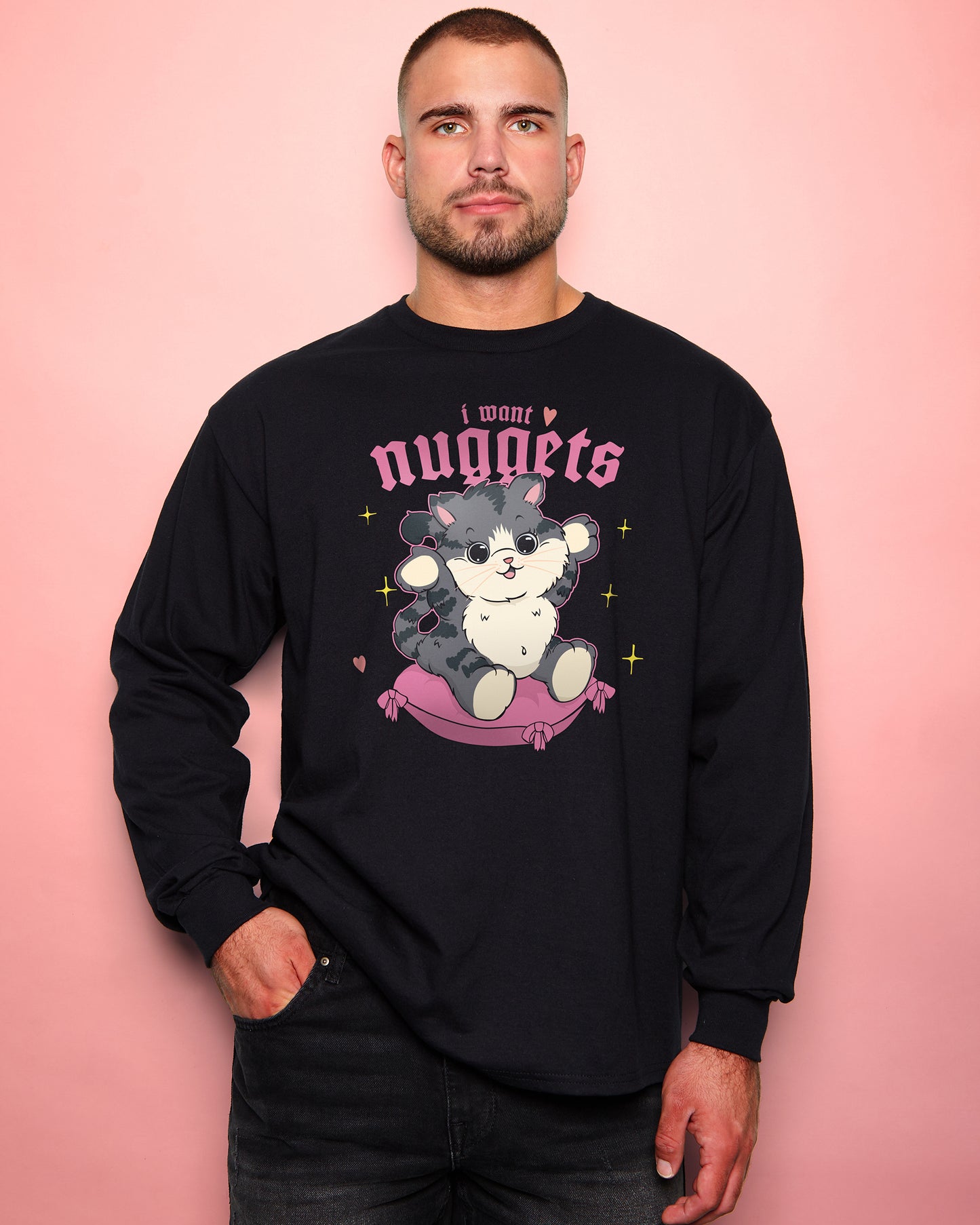 I want nuggets on black - long sleeve tshirt