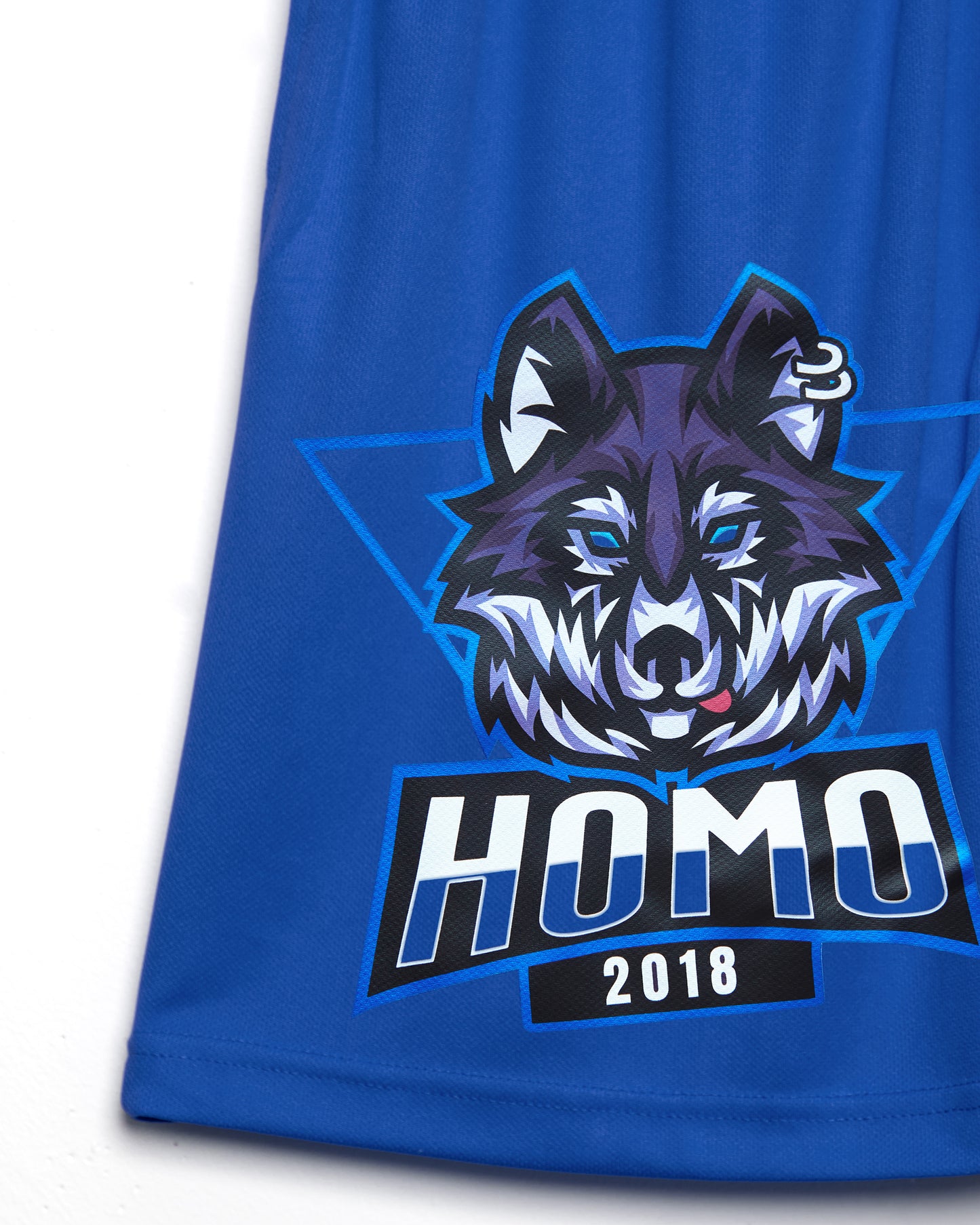 Sporty wolf, blue - basket ball shorts