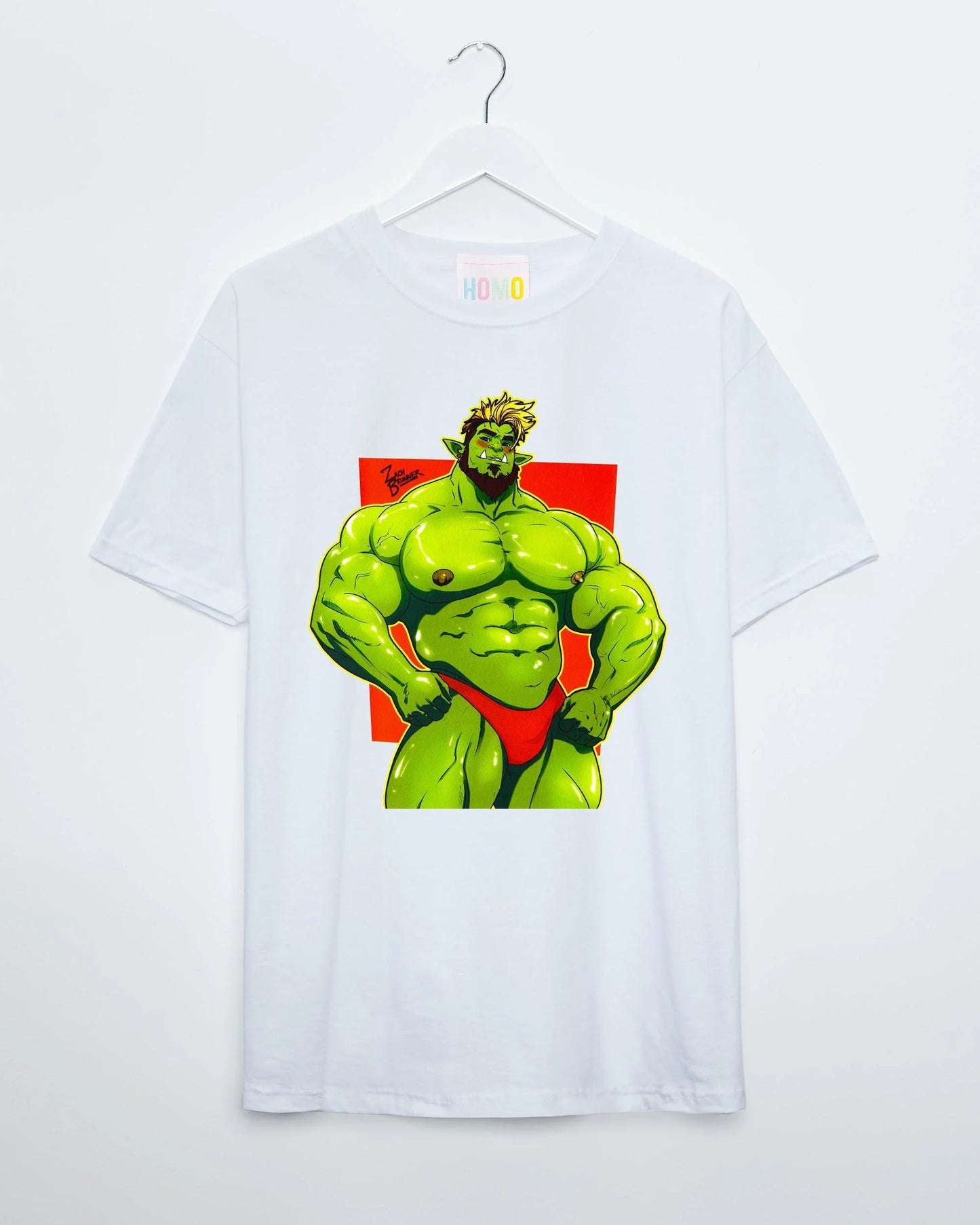 Brak the beefy orc! on white - tshirt - HOMOLONDON