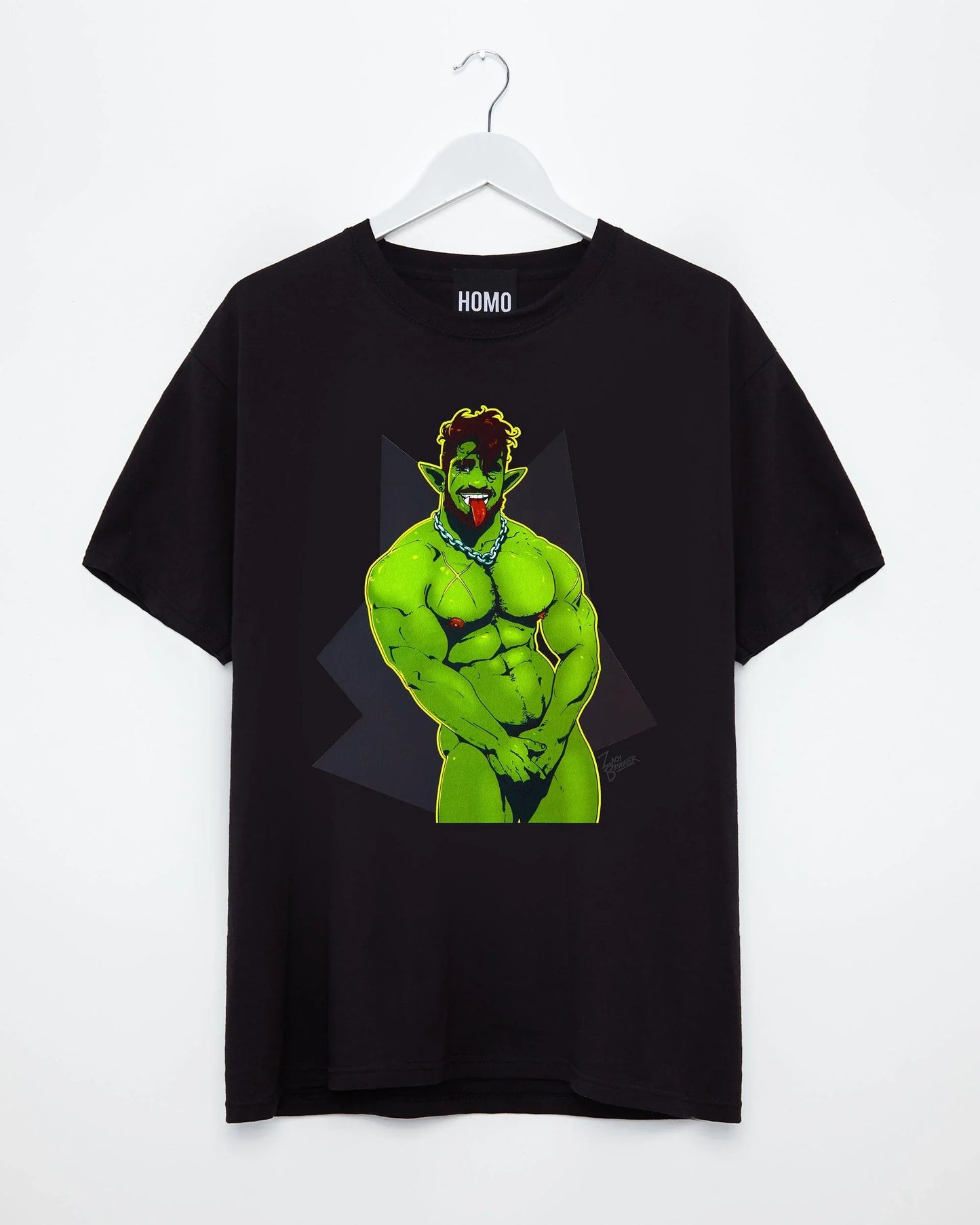 Gorok's naked! on black - tshirt - HOMOLONDON