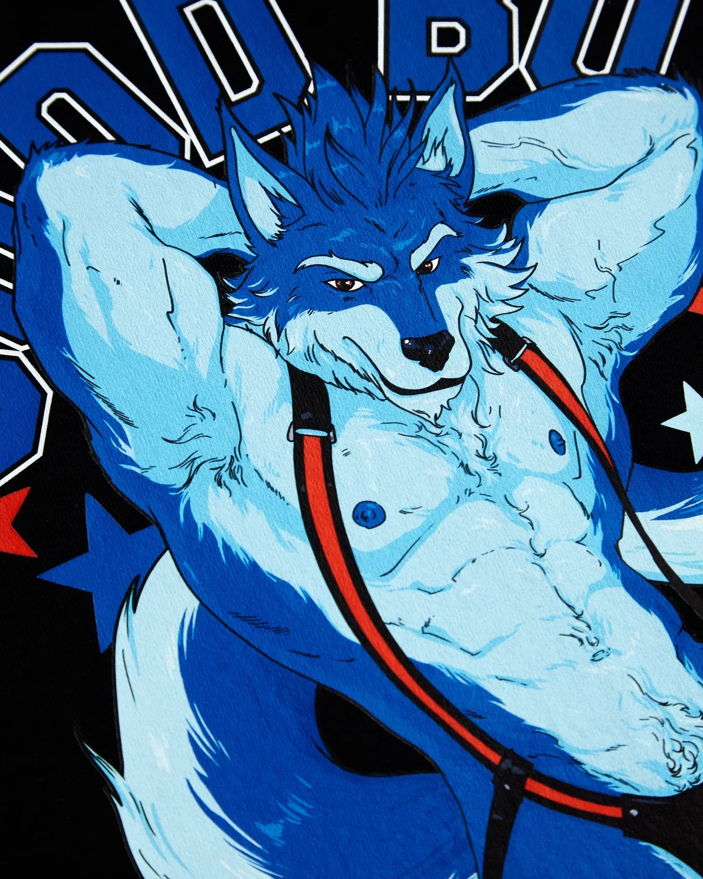 GOOD BOY, Brawlfang the sports wolf! on black - tank