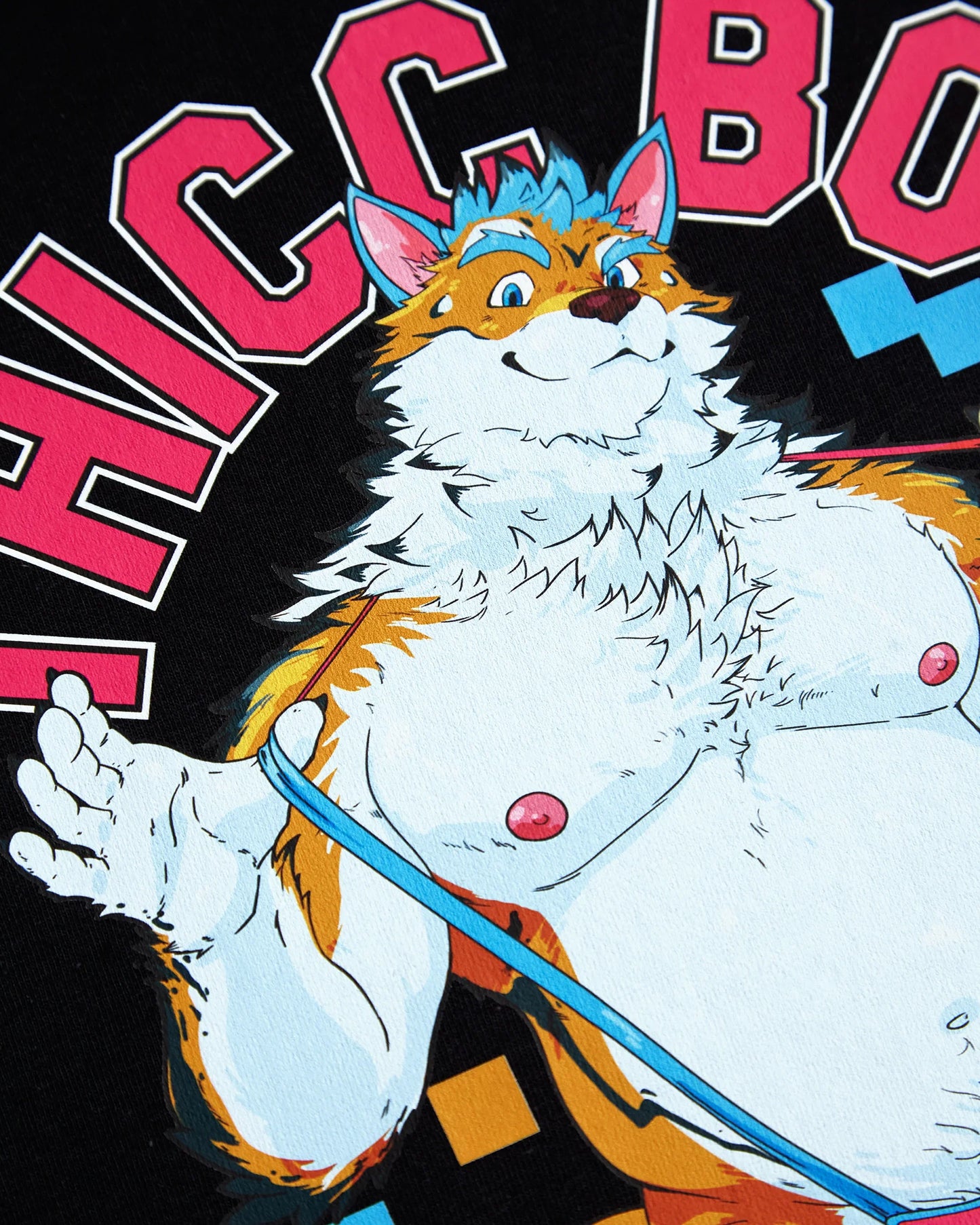 THICC BOY, Pixpup the gaming pup! on black - sideless tshirt
