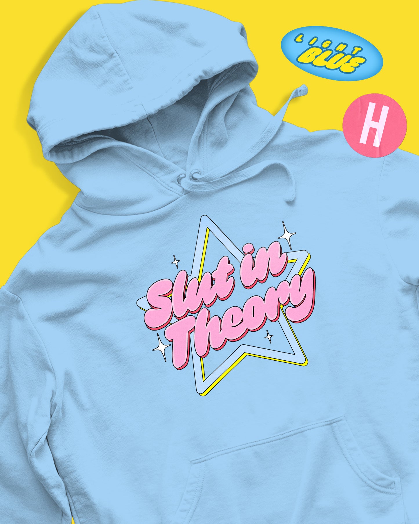 S/ut in theory soft style hoodie - light blue