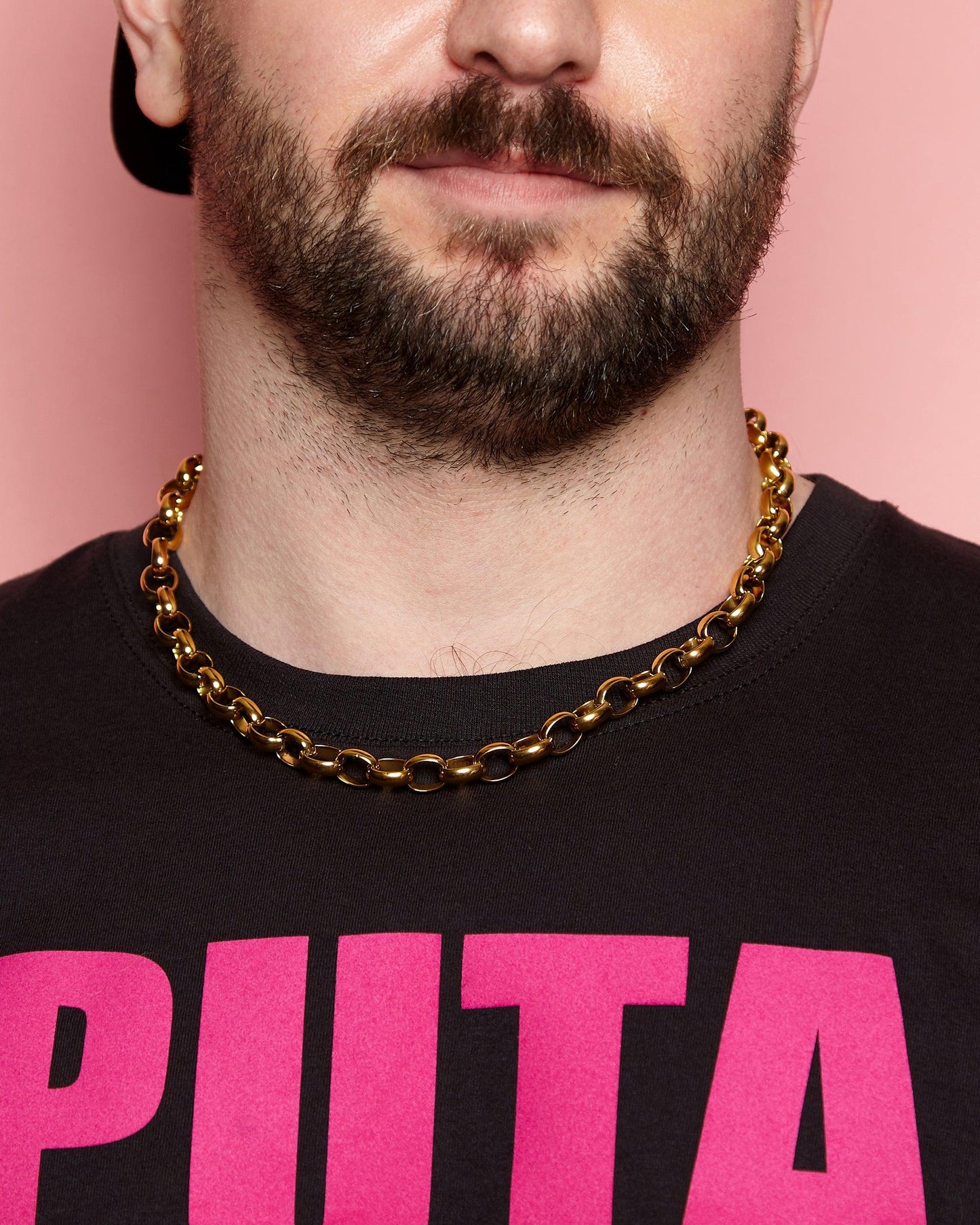 Chunky chain, gold plated stainless steel - Necklace