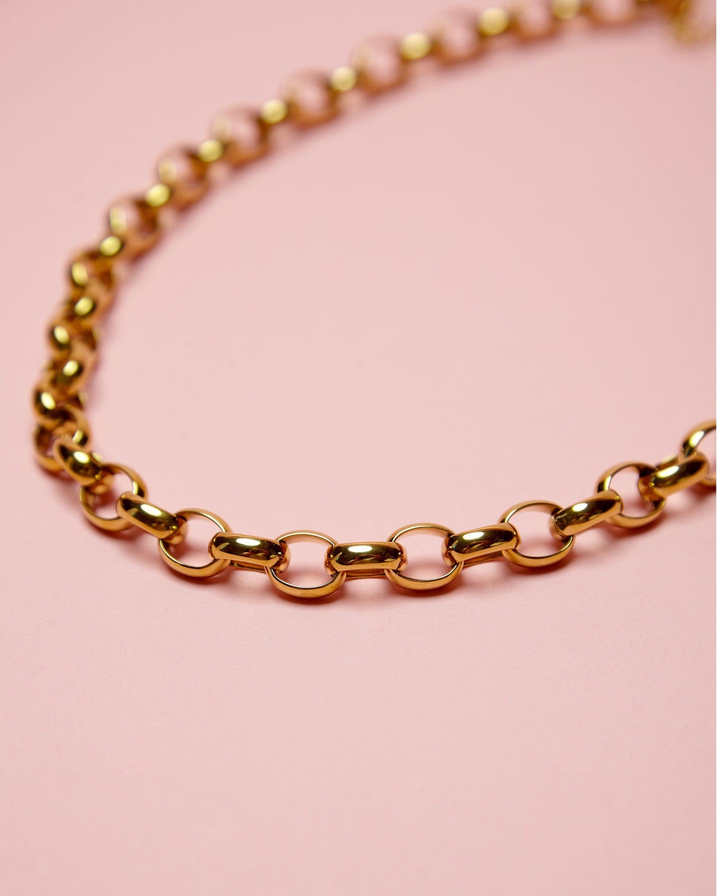 Chunky chain, gold plated stainless steel - Necklace