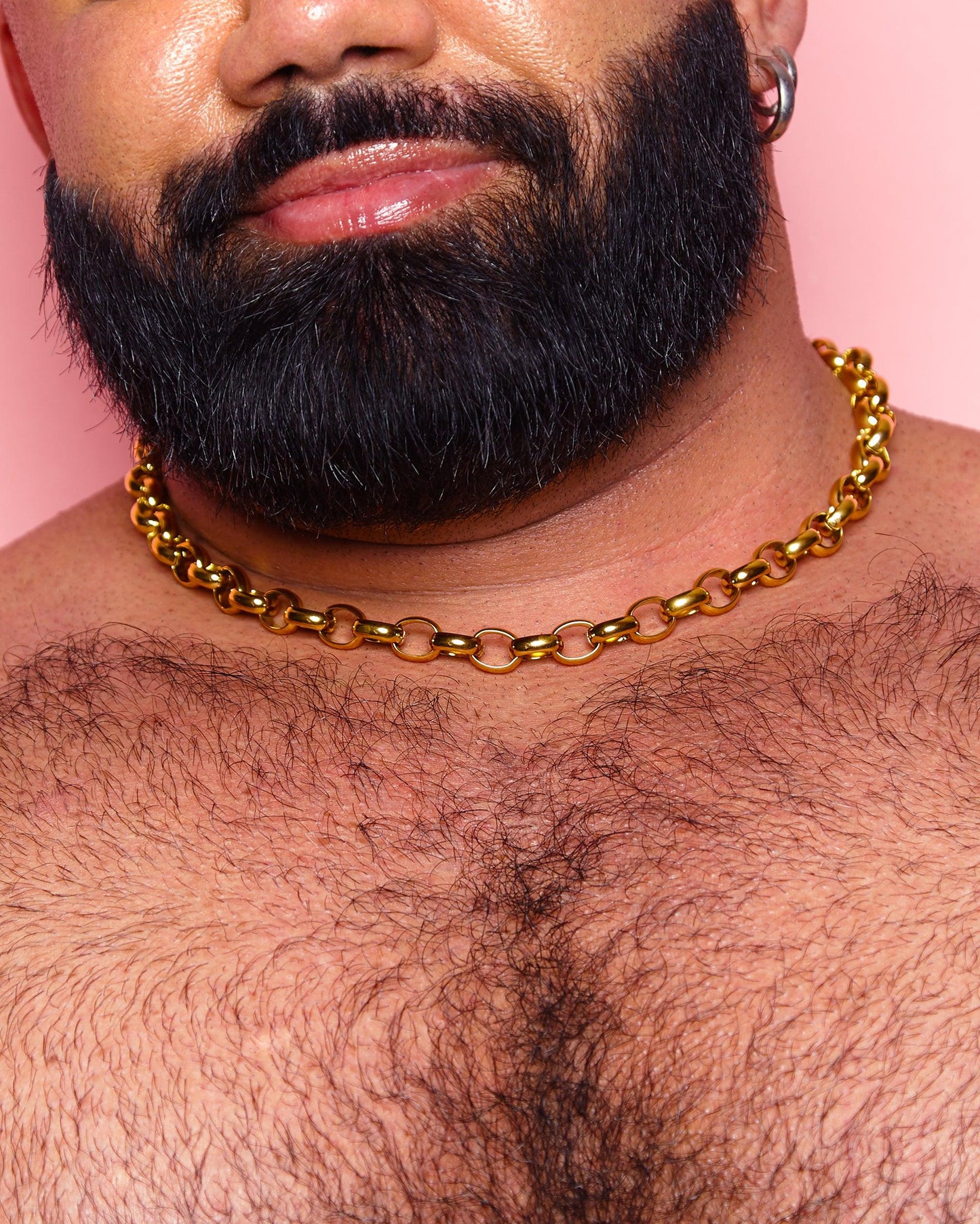 Chunky chain, gold plated stainless steel - Necklace