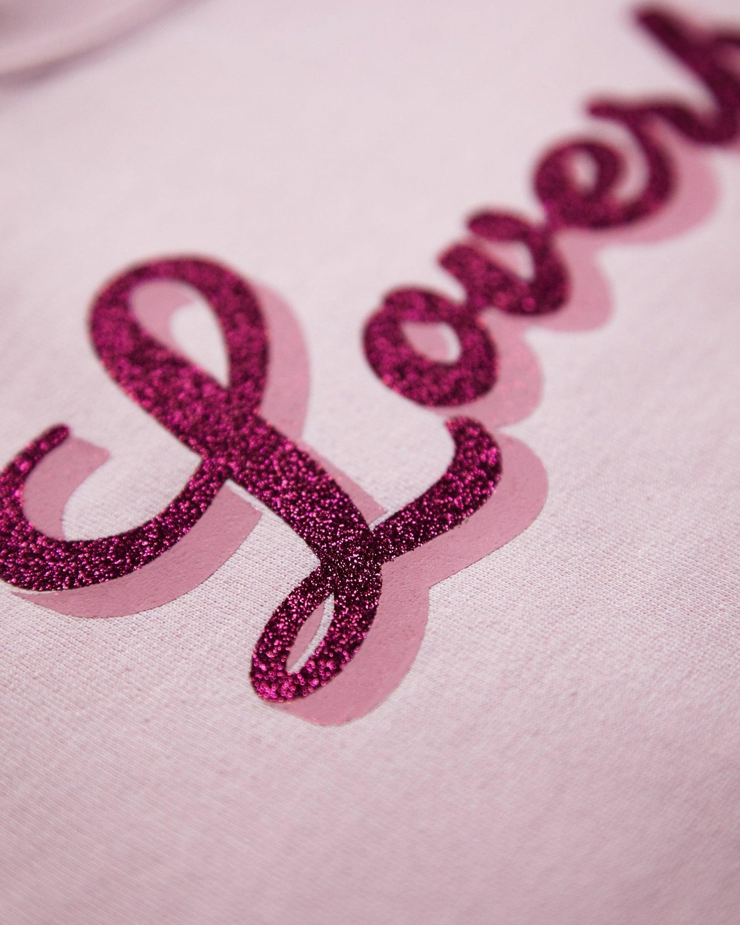 Loverboy, glitter pink/pink on pink - hoodie crop top.