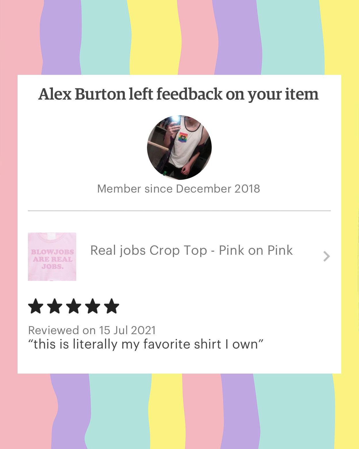 REAL JOBS, pink on pink - crop top
