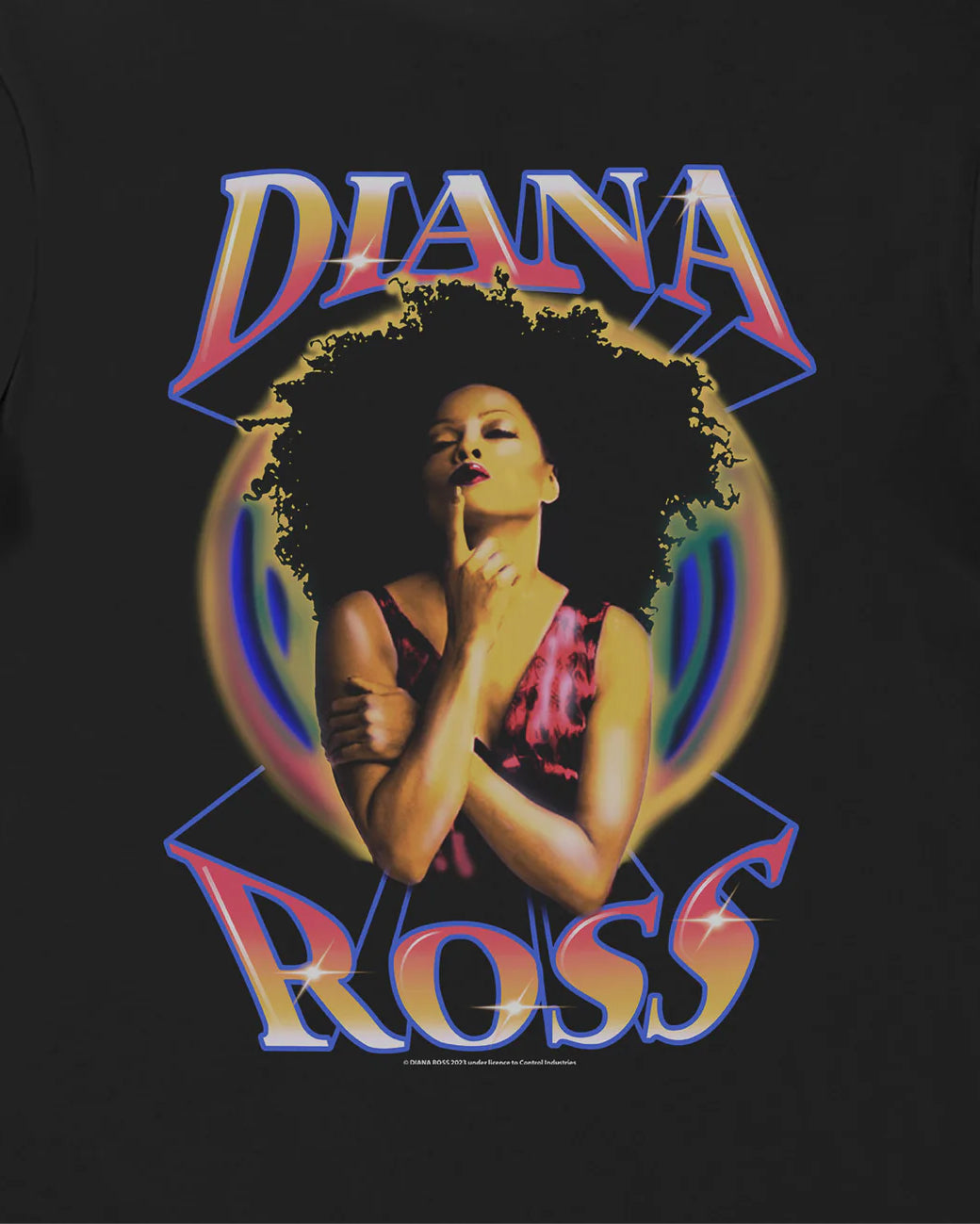 Official Diana Ross 80's tshirt crop/ low crop - black