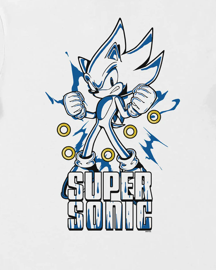 Official Sonic the hedgehog sleeveless low cut crop top- white