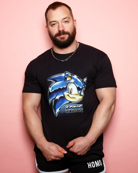 Official Sonic the hedgehog on black - tshirt