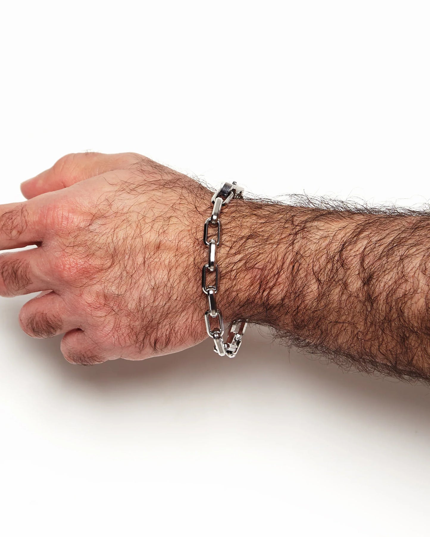 Stainless Silver, chunky bracelet - Silver