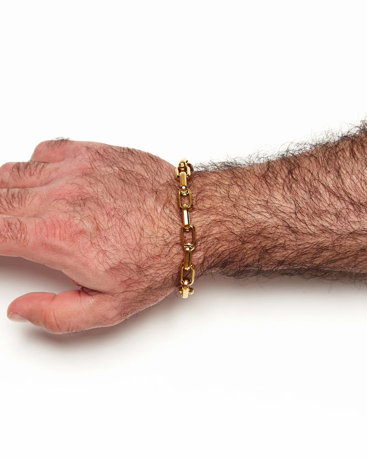 Stainless Silver, chunky bracelet - gold