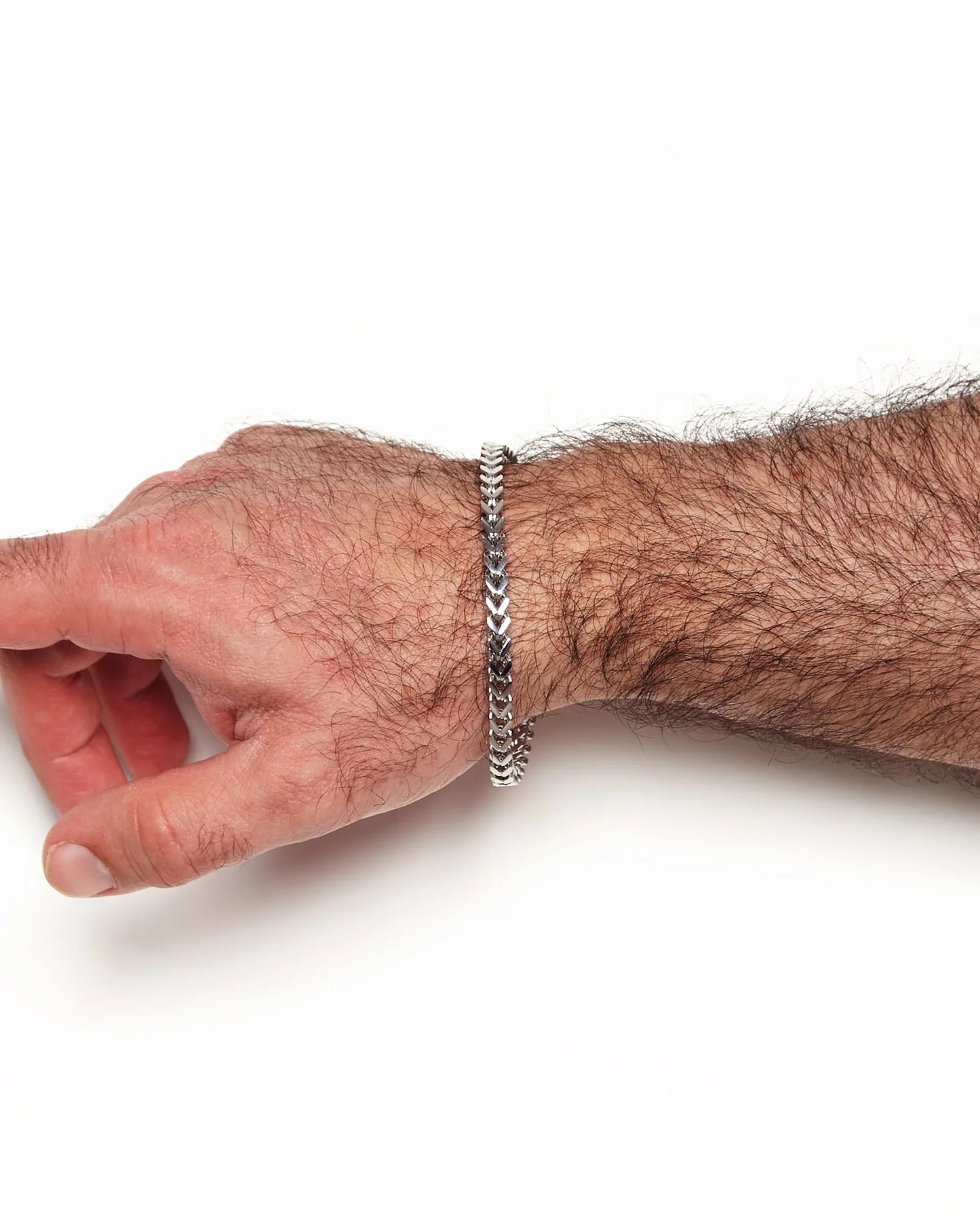 Stainless Silver, Simple bracelet - Silver