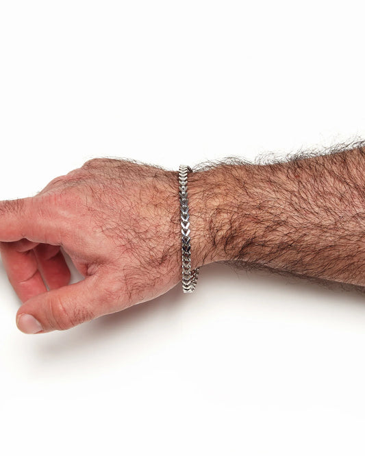 Stainless Silver, Simple bracelet - Silver