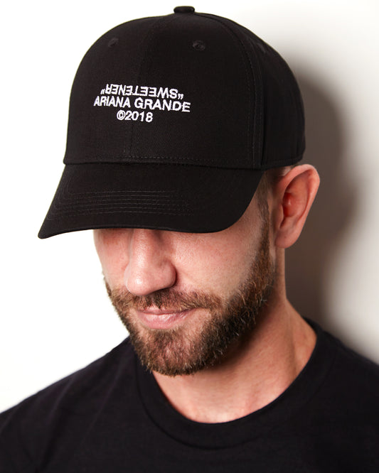Ariana Grande Unisex Baseball Cap: Sweetener 2018 tour in black