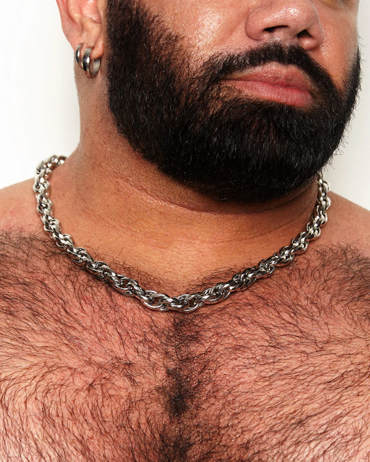 Chunky beveled stainless steel - Necklace