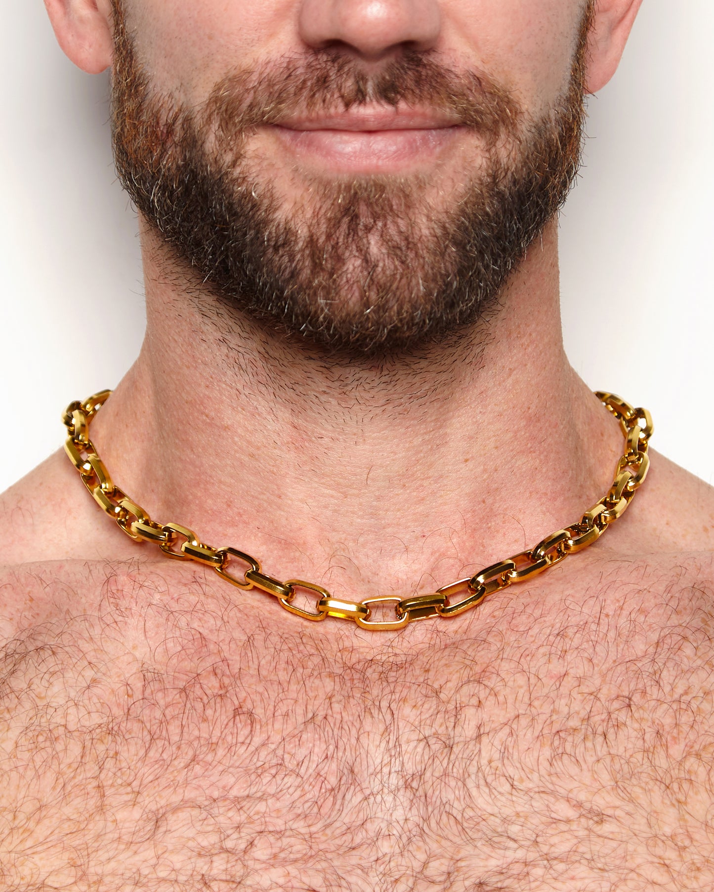 Chunky chain, gold plated stainless steel - Necklace