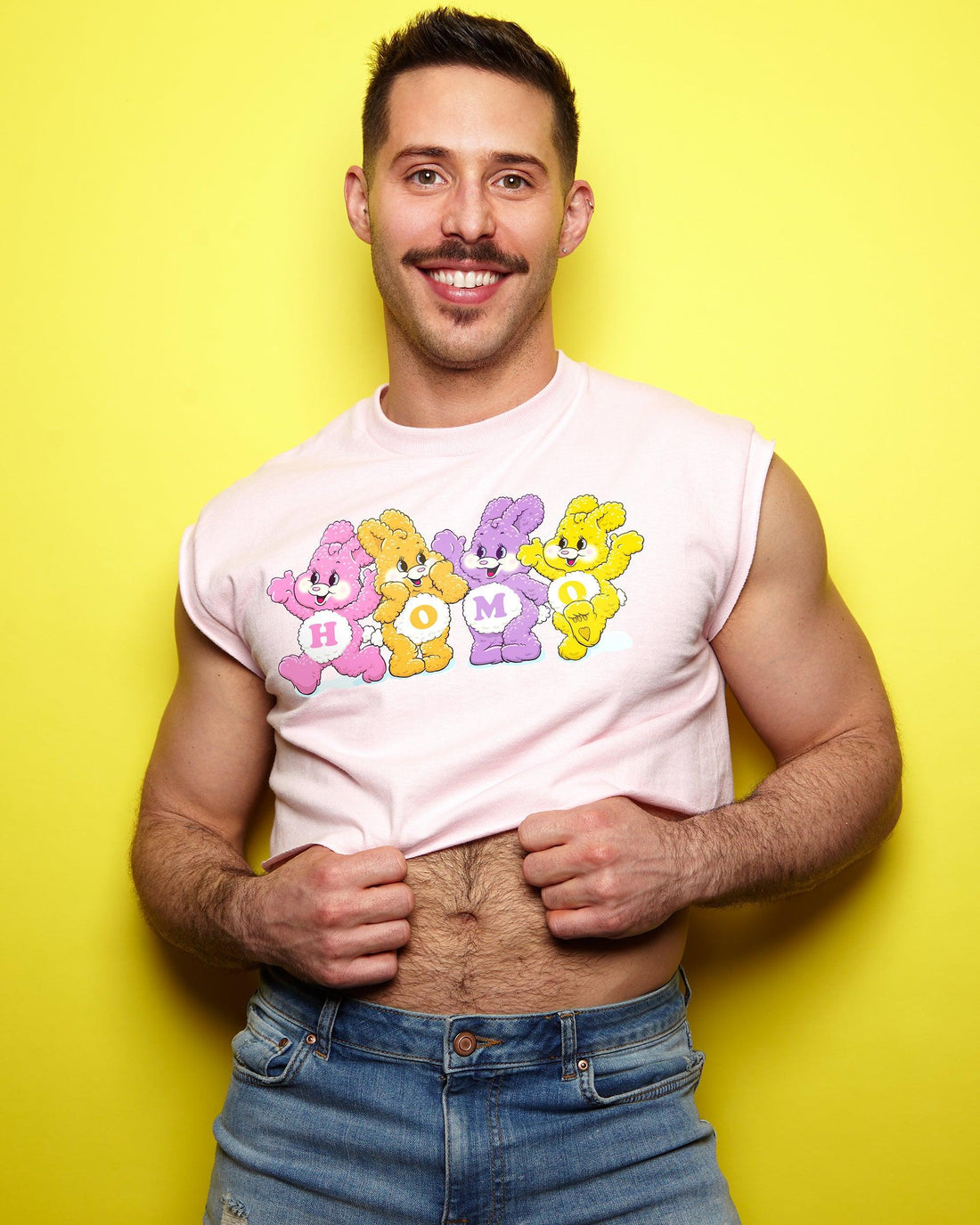 HOMO Bunnies - light pink crop top - HOMOLONDON